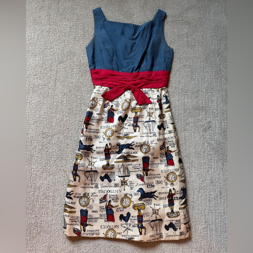 Vintage novelty print dress and jacket - Picture 3 of 15